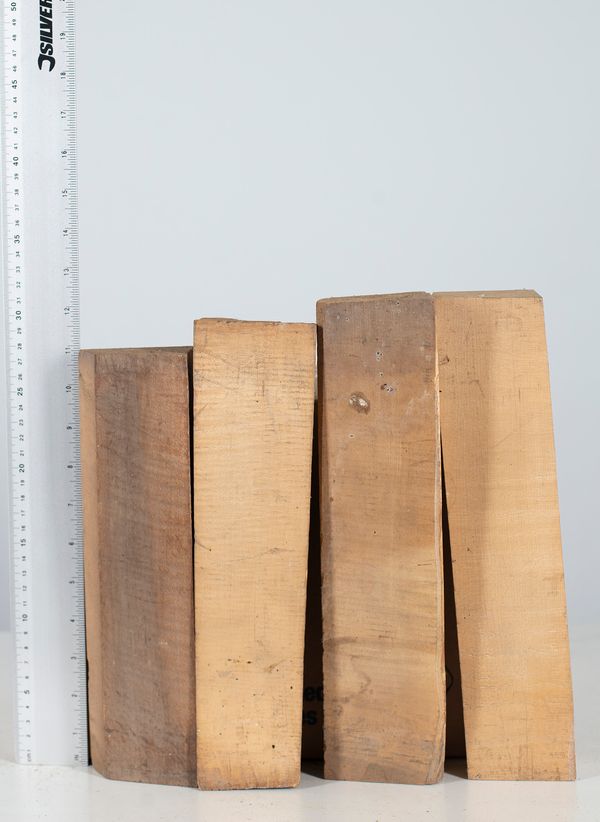 Four violin neck blanks, maple