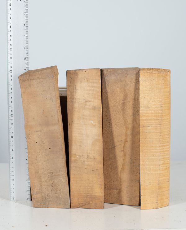 Four violin neck blanks, maple