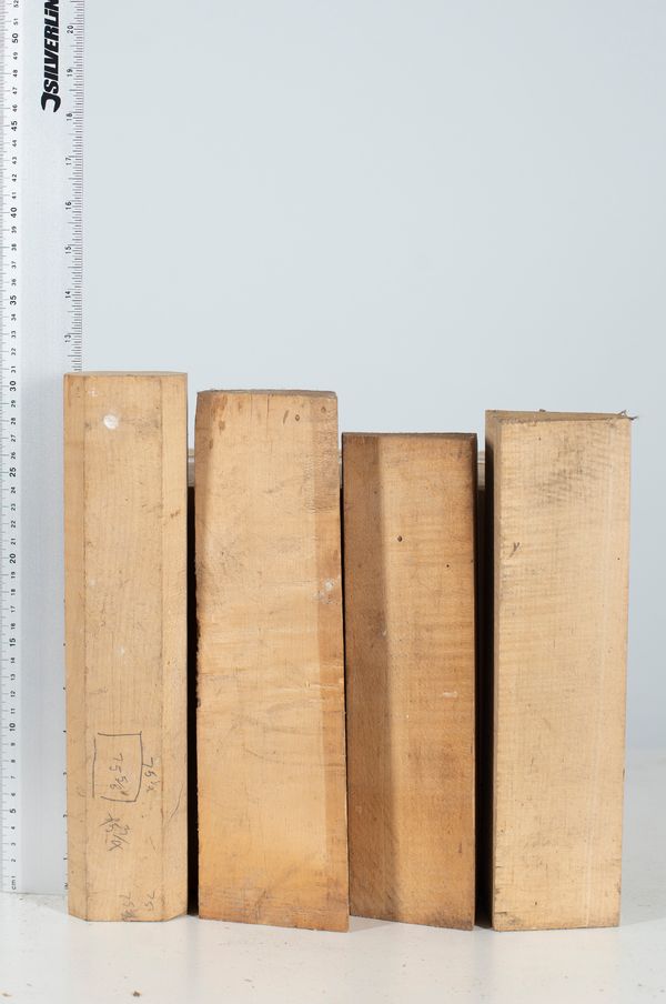 Four violin neck blanks, maple