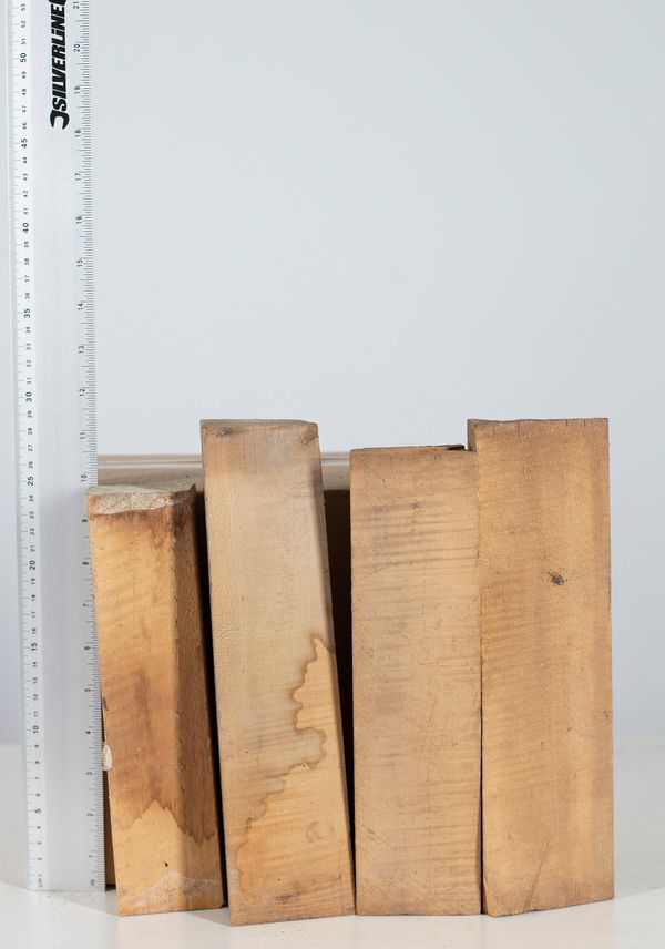 Four violin neck blanks, maple