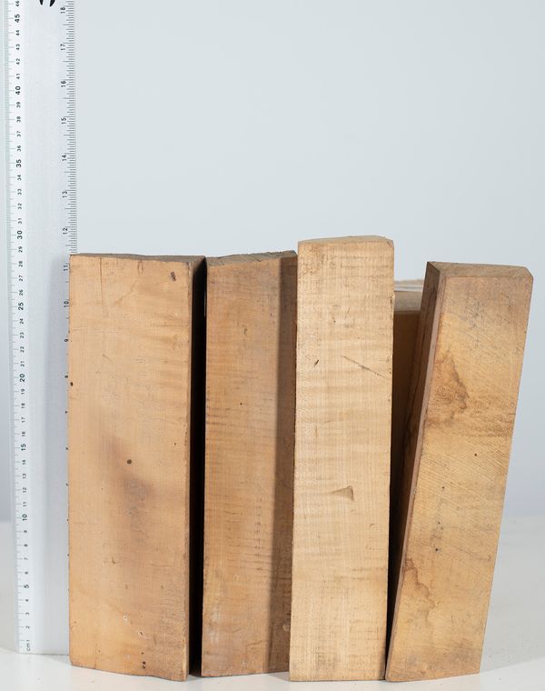 Four violin neck blanks, maple