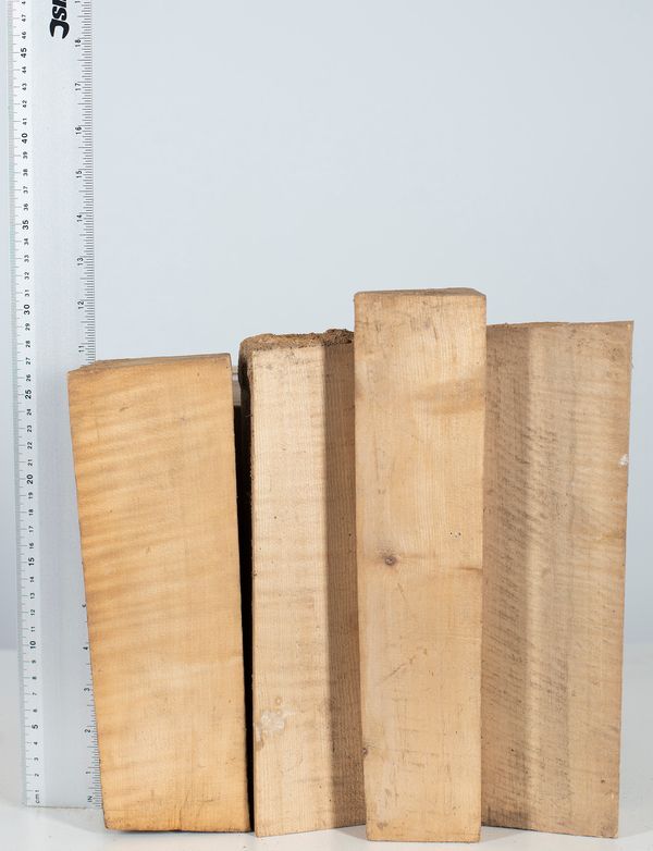 Four violin neck blanks, maple