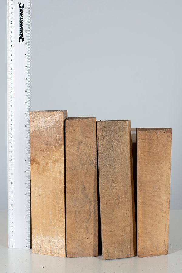 Four violin neck blanks, maple