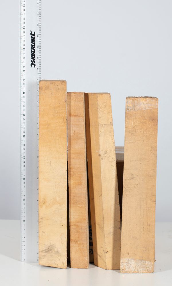 Four violin neck blanks, maple