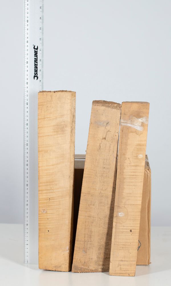 Four violin neck blanks, maple