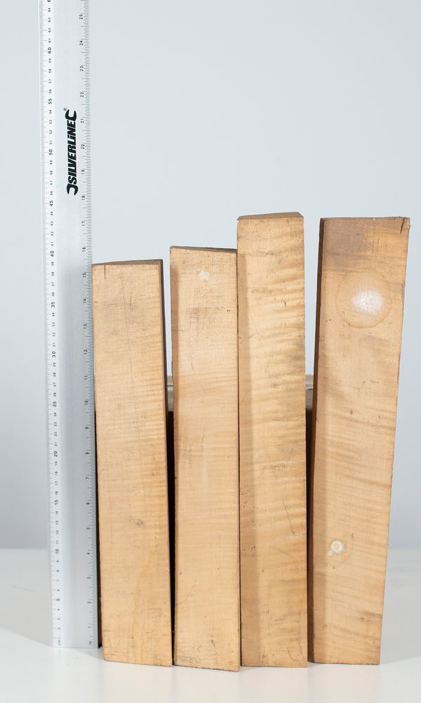 Four violin neck blanks, maple