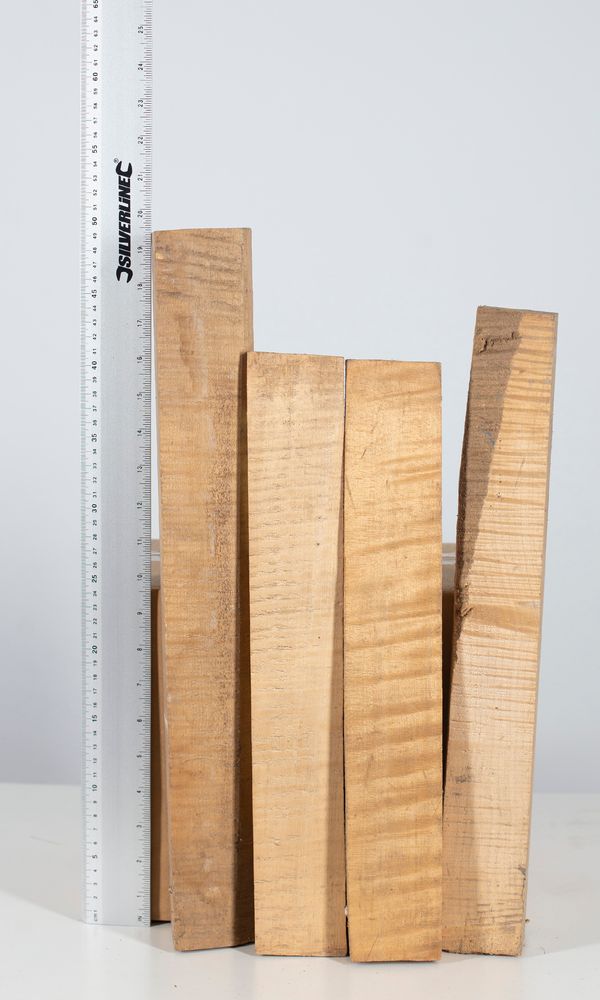 Four violin neck blanks, maple