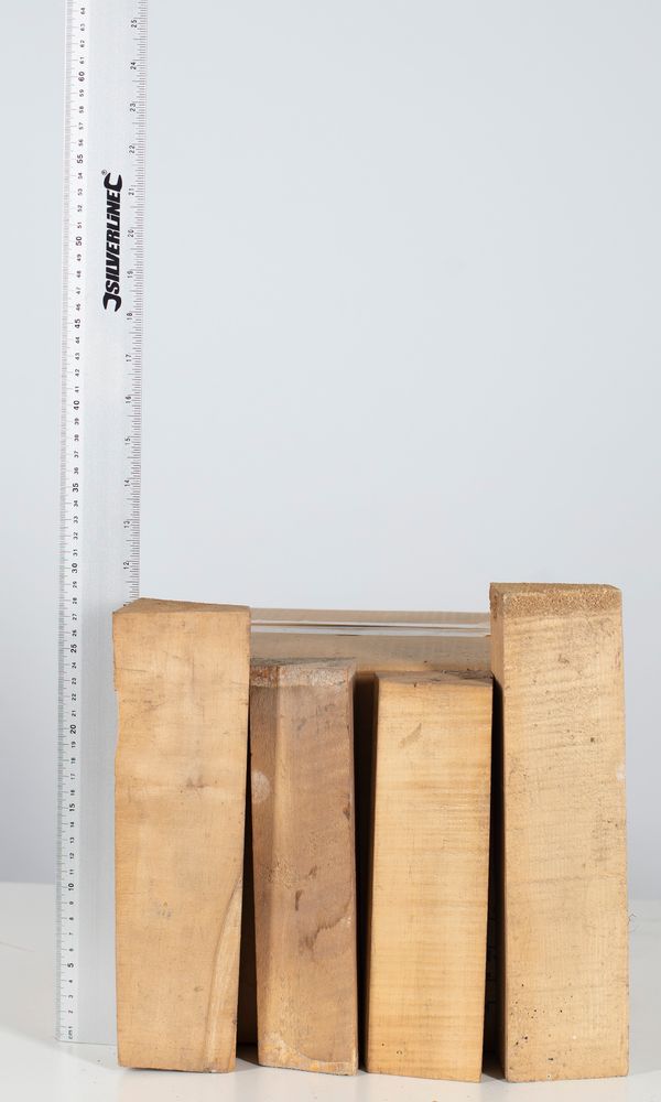 Four violin neck blanks, maple