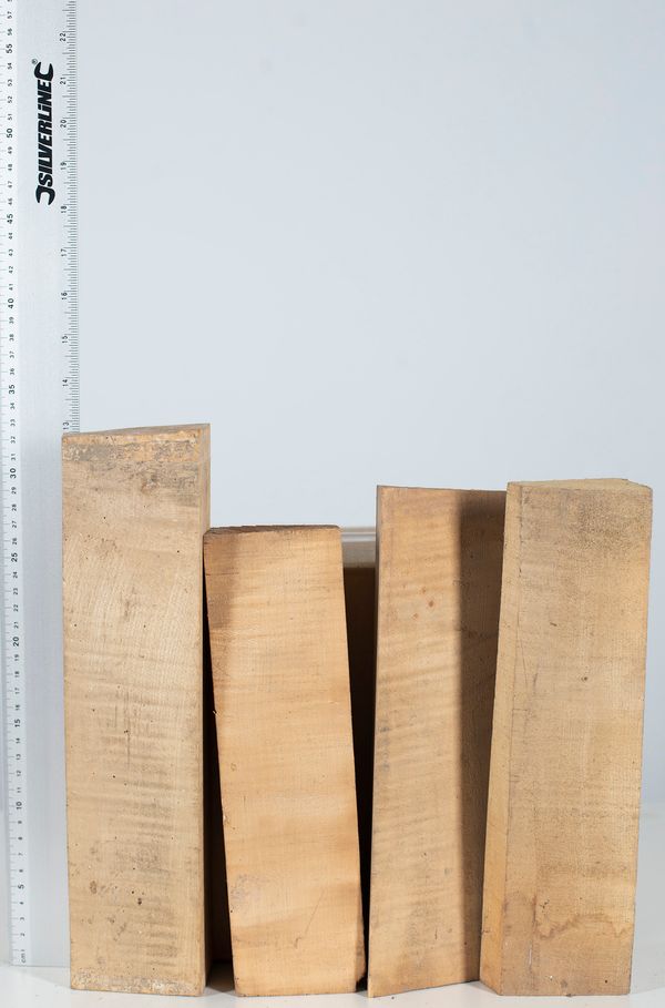 Four violin neck blanks, maple