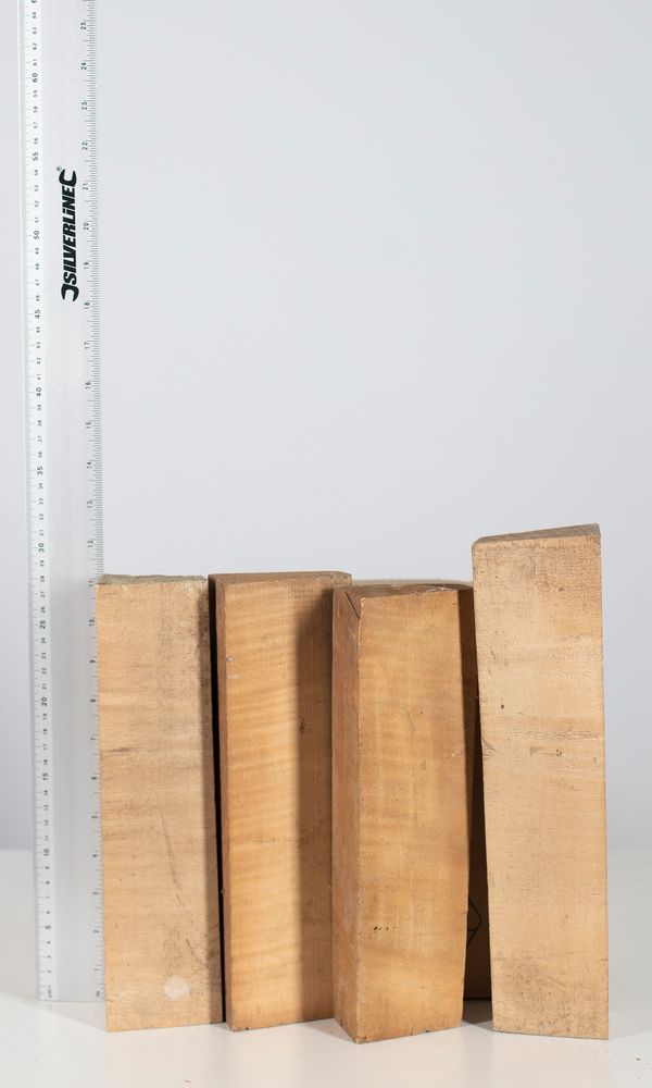 Four violin neck blanks, maple