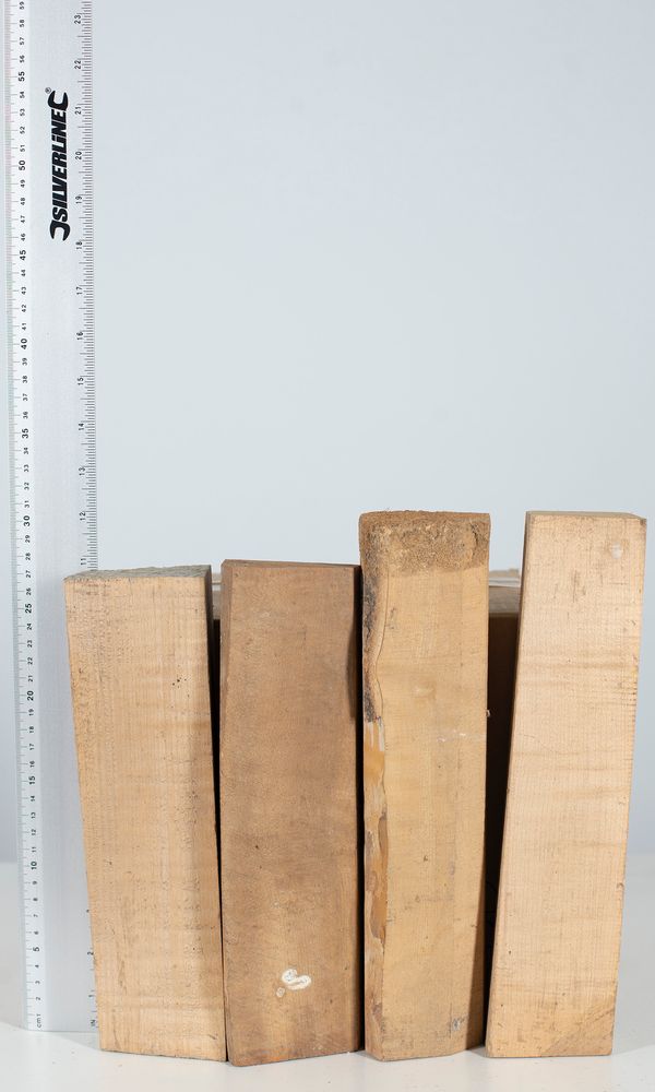 Four violin neck blanks, maple