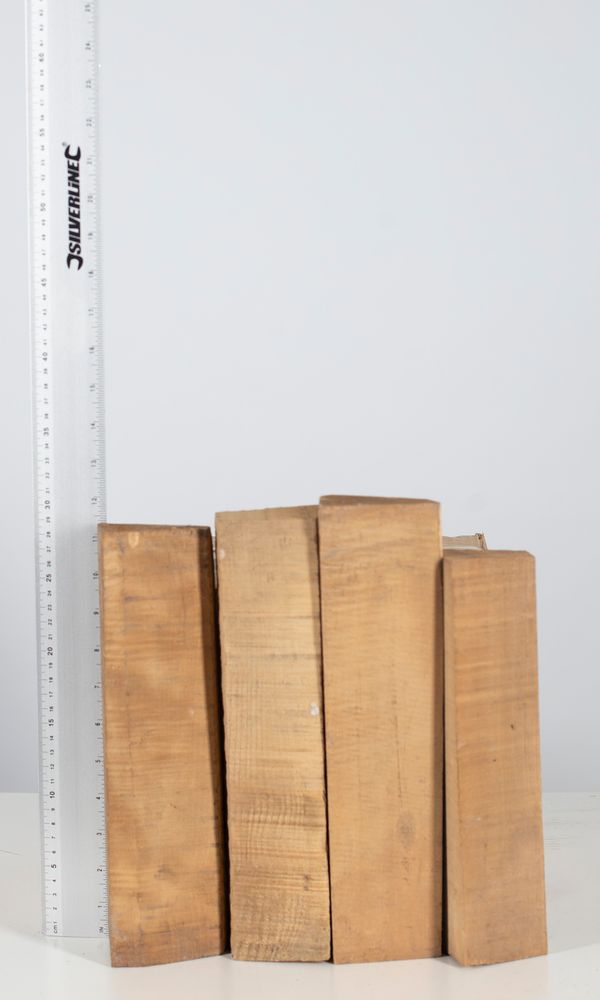 Four violin neck blanks, maple