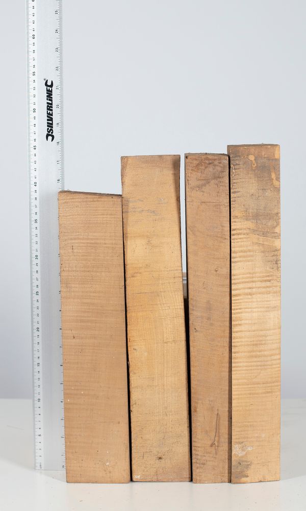 Four violin neck blanks, maple