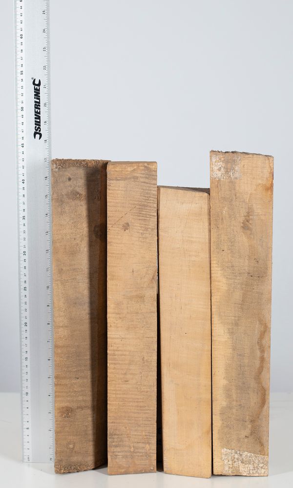Four violin neck blanks, maple