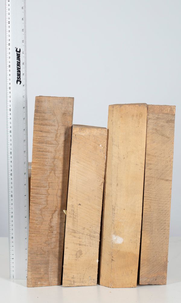 Four violin neck blanks, maple