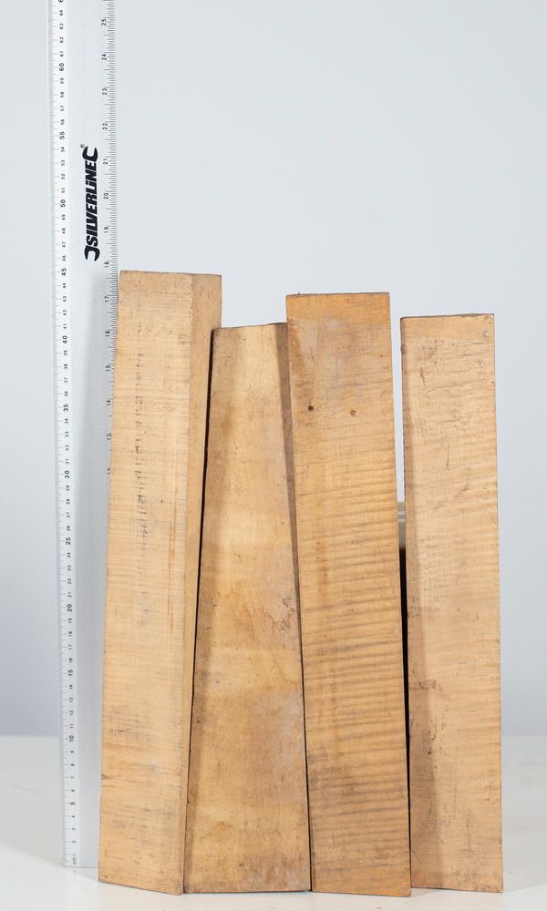 Four violin neck blanks, maple