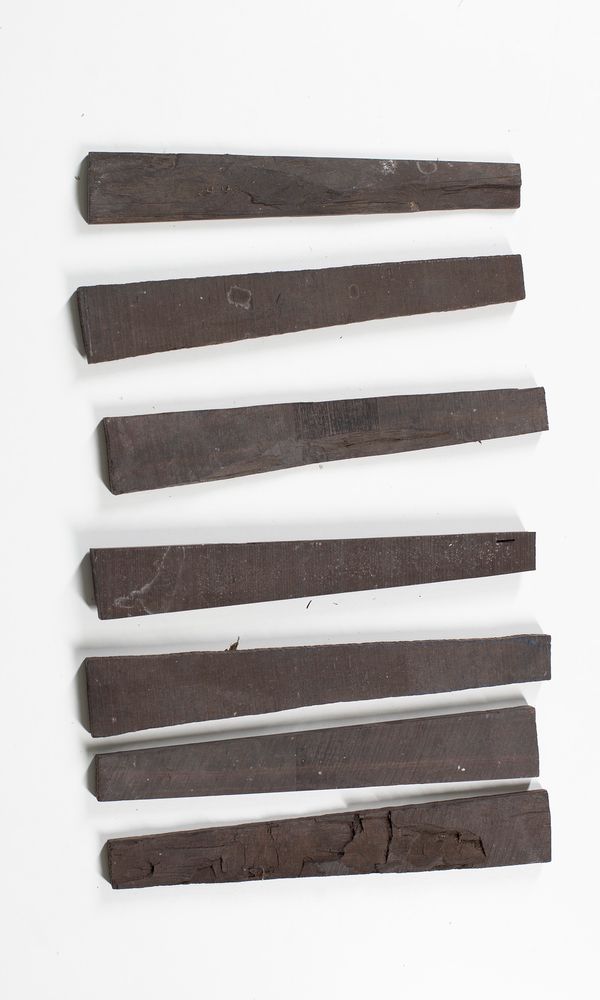 Seven violin fingerboard blanks