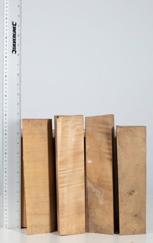 Four violin neck blanks, maple