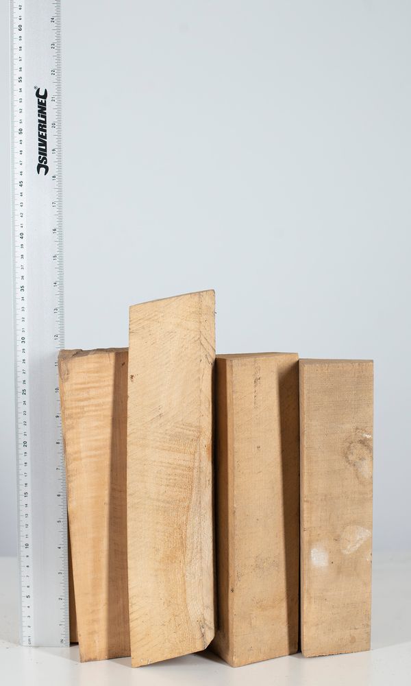 Four violin neck blanks, maple
