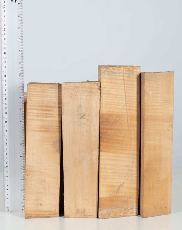 Four violin neck blanks, maple