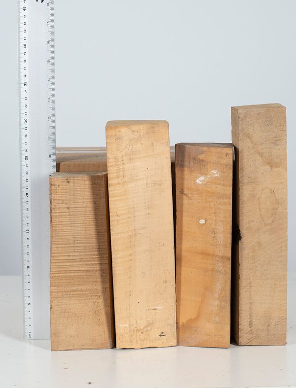 Four violin neck blanks, maple