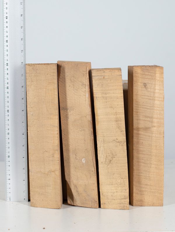 Four violin neck blanks, maple