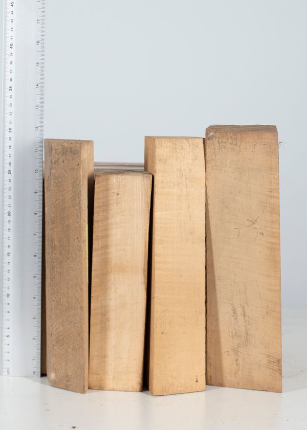 Four violin neck blanks, maple