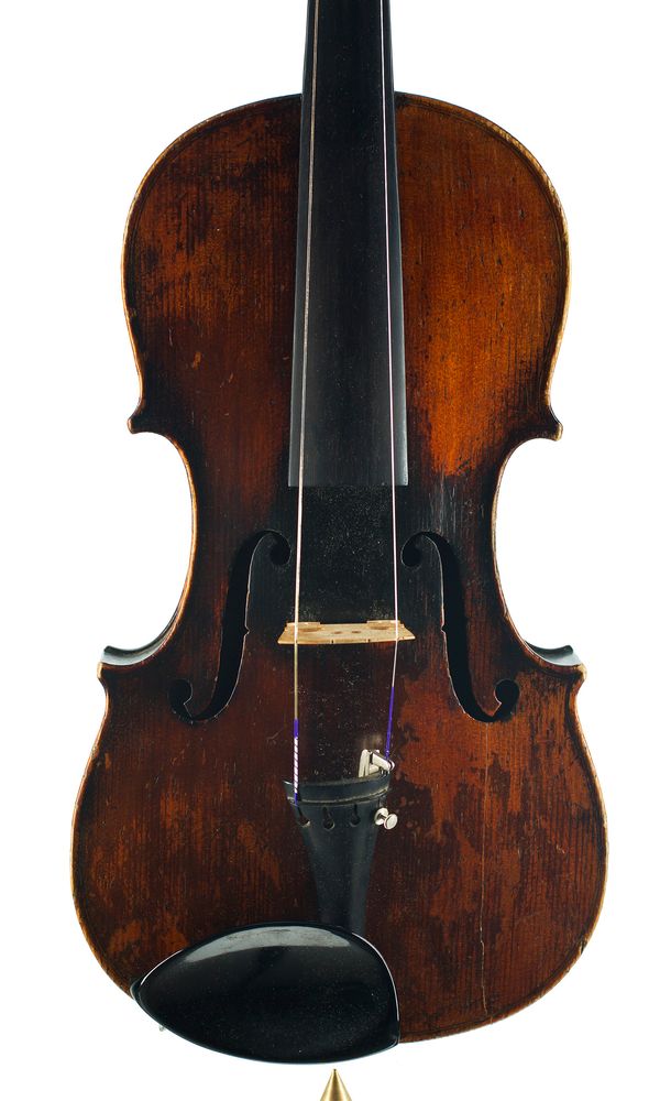 A violin, labelled Caspar da Salo