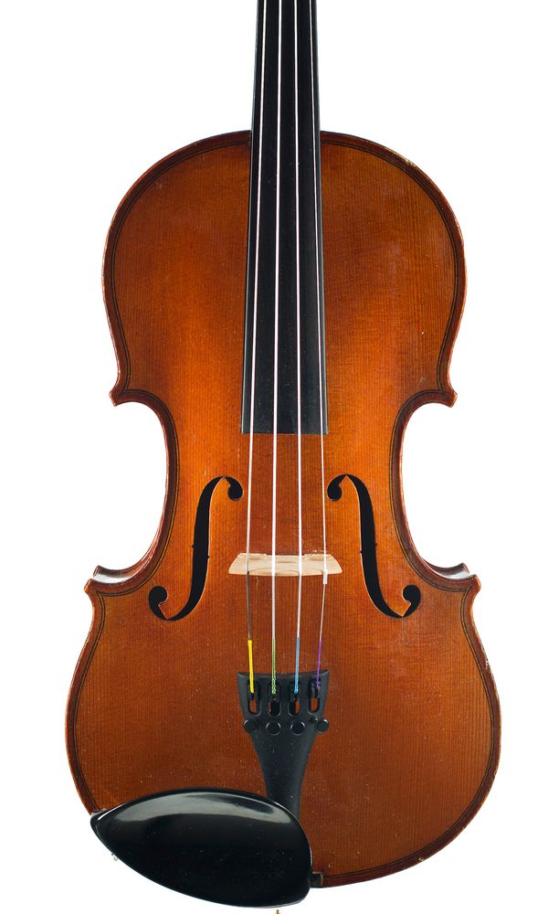 A three-quarter sized violin, unlabelled