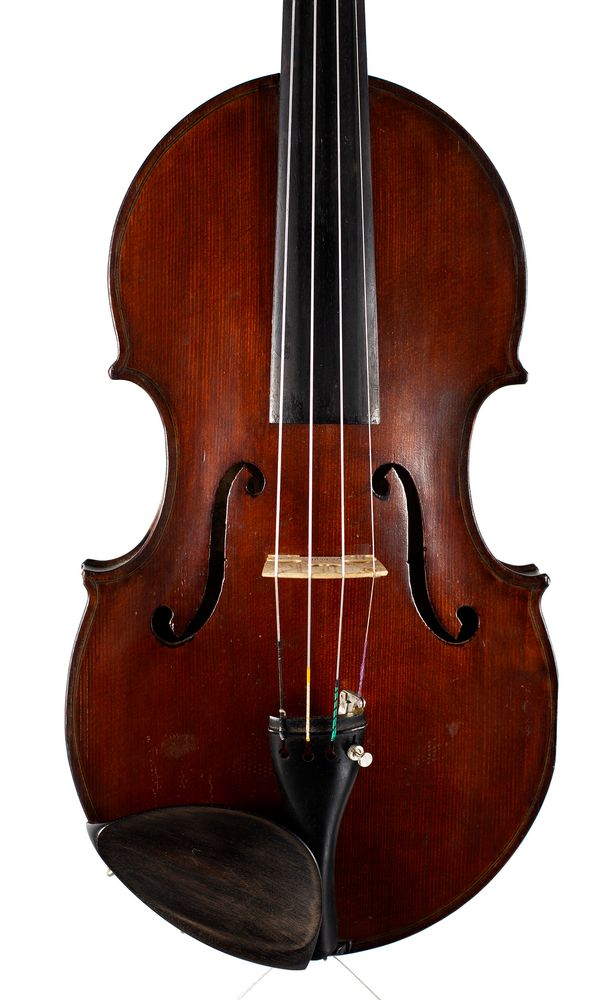 A violin, labelled Walter McCarthy