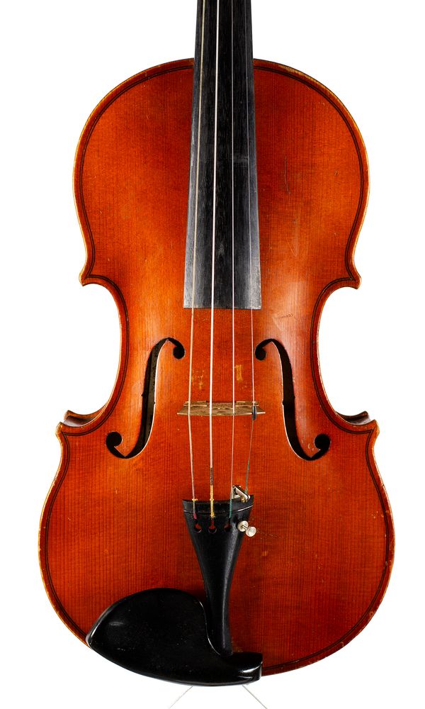 A violin, labelled E & P Voigt