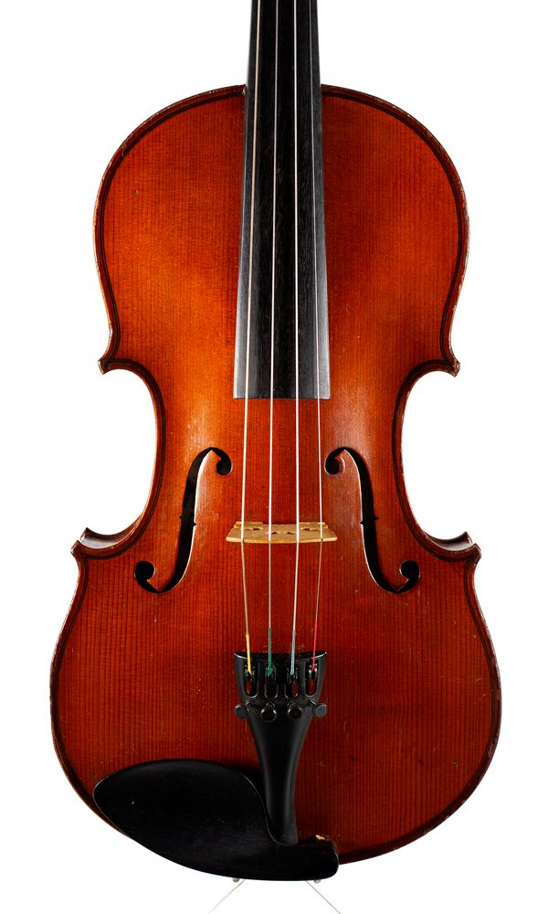 A seven-eighths sized violin, labelled Jerome Thibouville-Lamy & Cie.