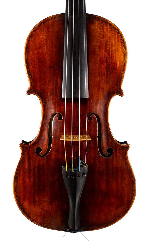 A violin, labelled Neuner & Hornsteiner