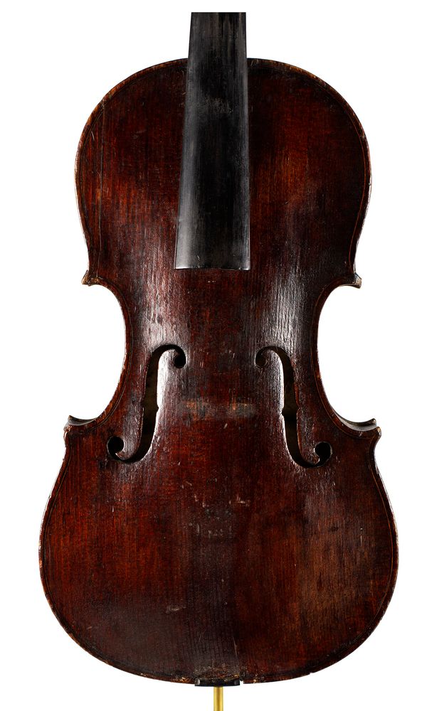 A violin, labelled Longman & Broderip