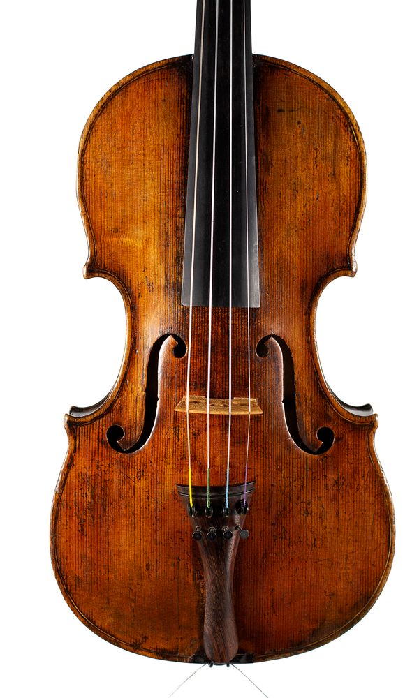 A violin, labelled Nicolaus Gagliano