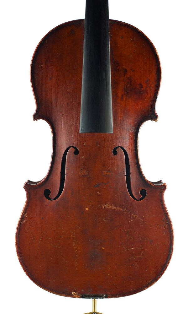 A violin, labelled Albert Deblaye