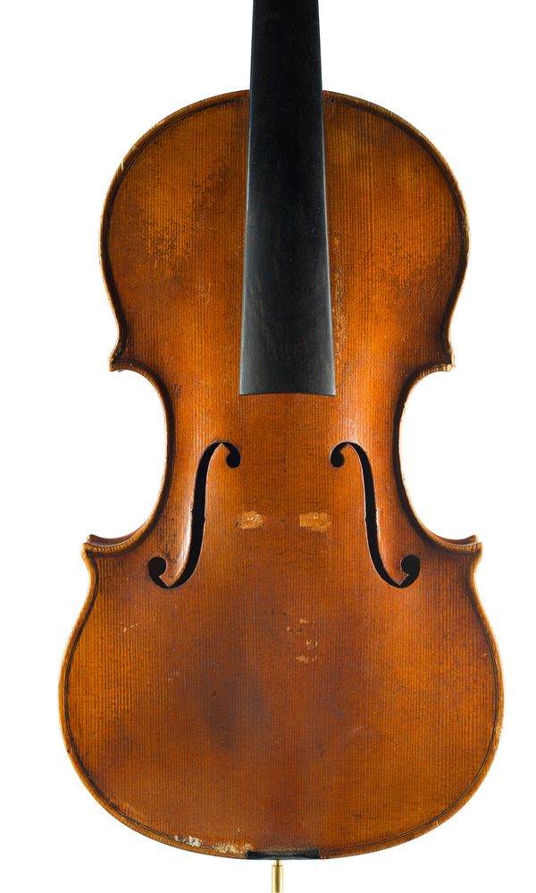 A violin, labelled Nicolaus  Montanavi