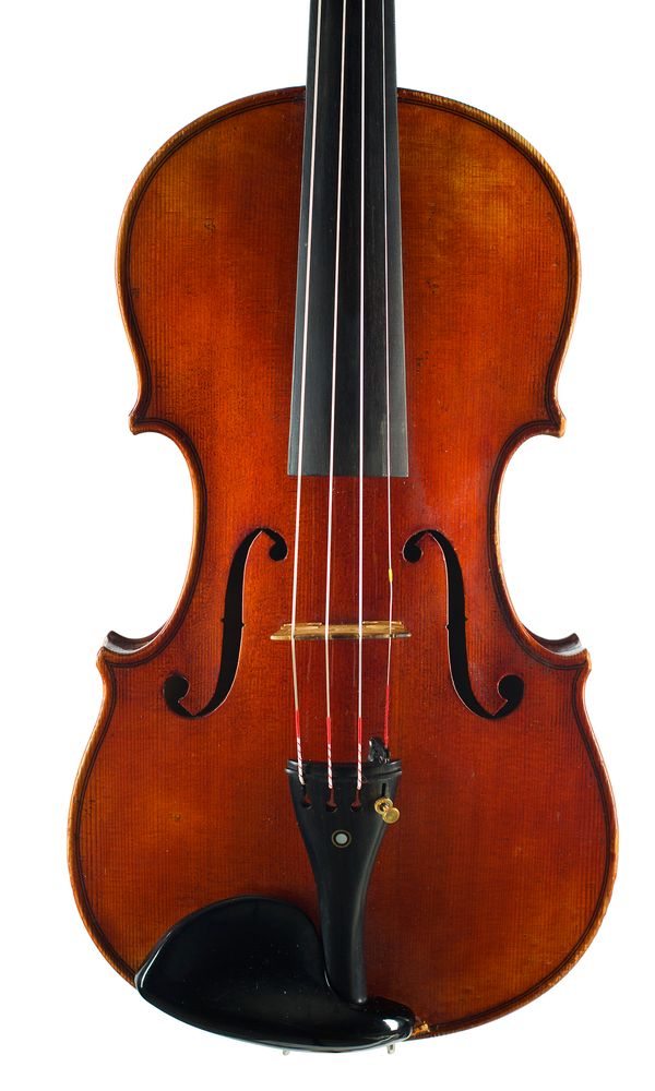 A violin, labelled Jul. Hermann Prell 1941