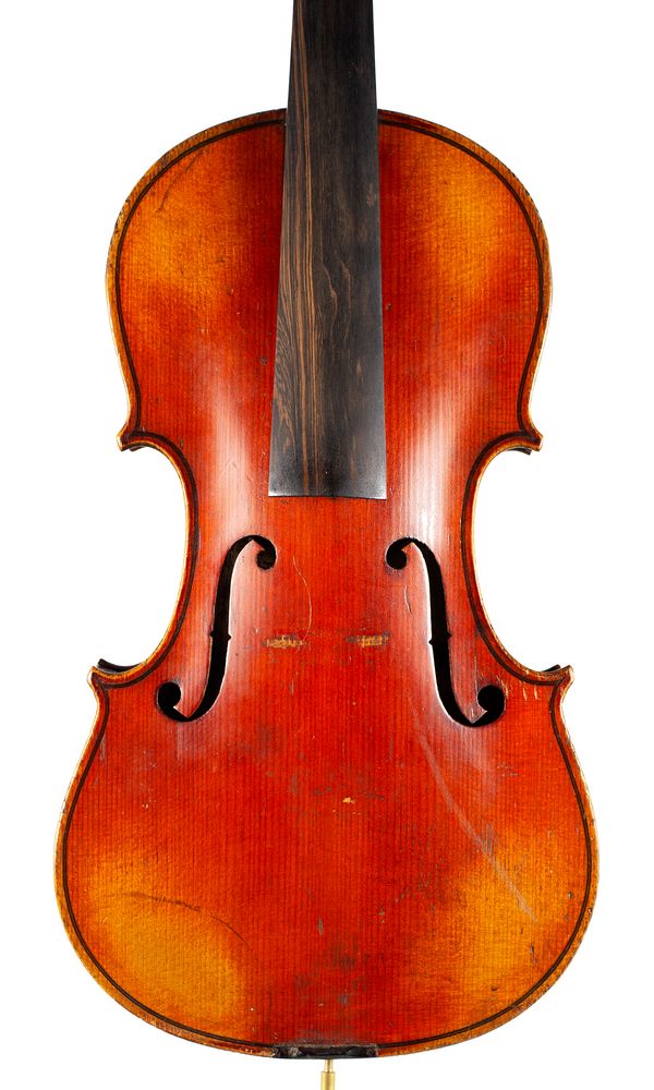 A violin, labelled J. Charles...