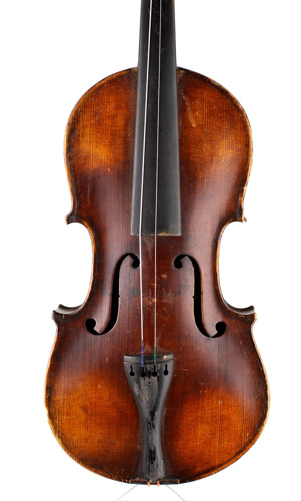 A three-quarter sized violin, unlabelled