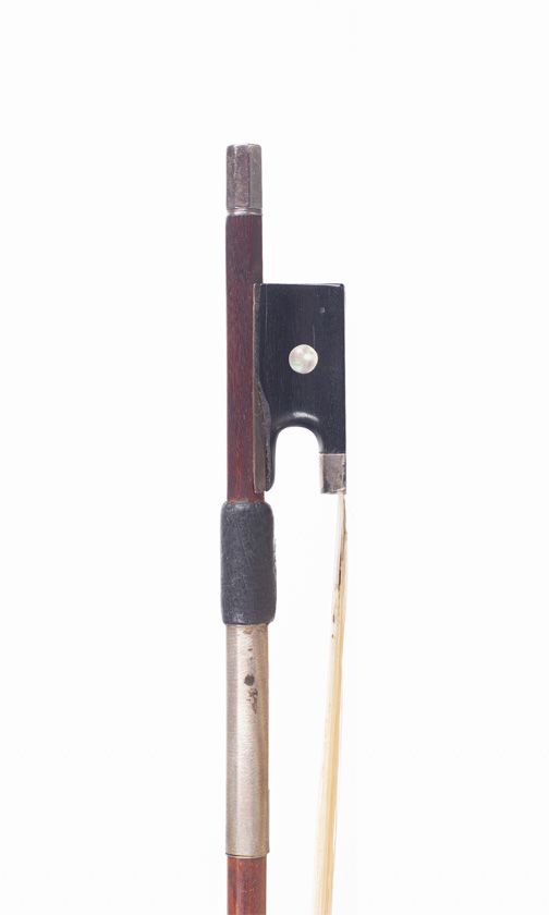 A silver-mounted violin bow, unbranded