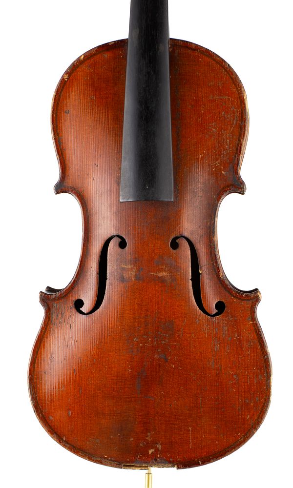 A three-quarter sized violin, labelled The Maidstone [Indistinctly]