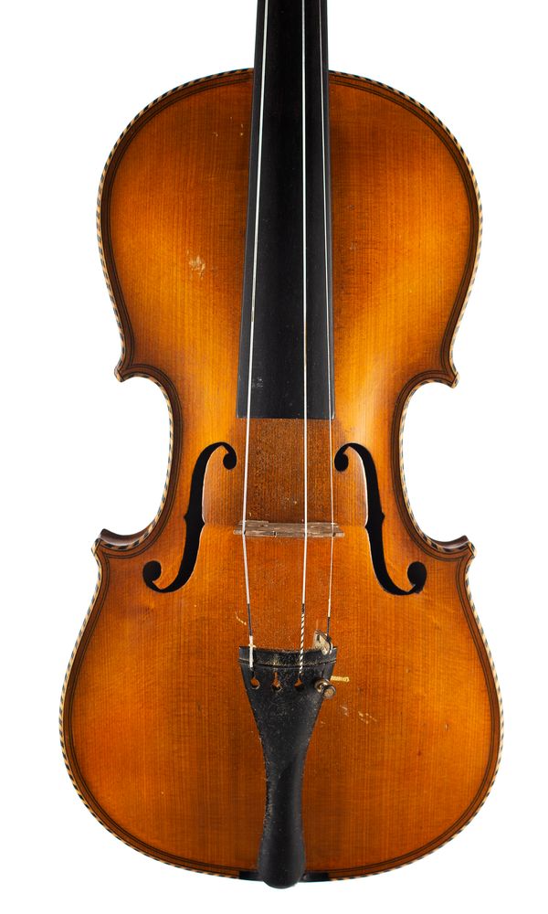 A violin, labelled Jacobus Stainer in Absam