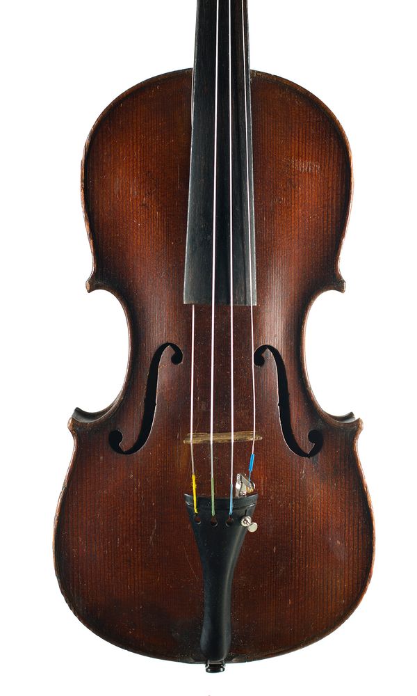 A violin, labelled Jacobus Stainer in Absam