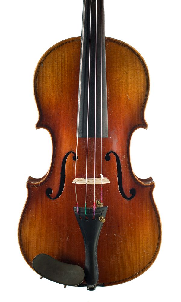 A three-quarter sized violin, unlabelled