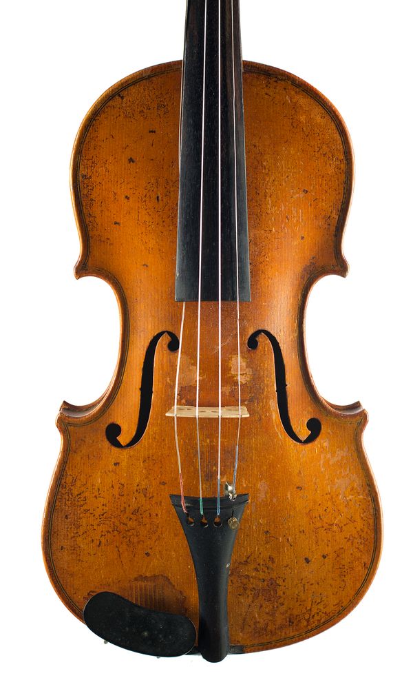 A violin, labelled Francesco Ruggeri