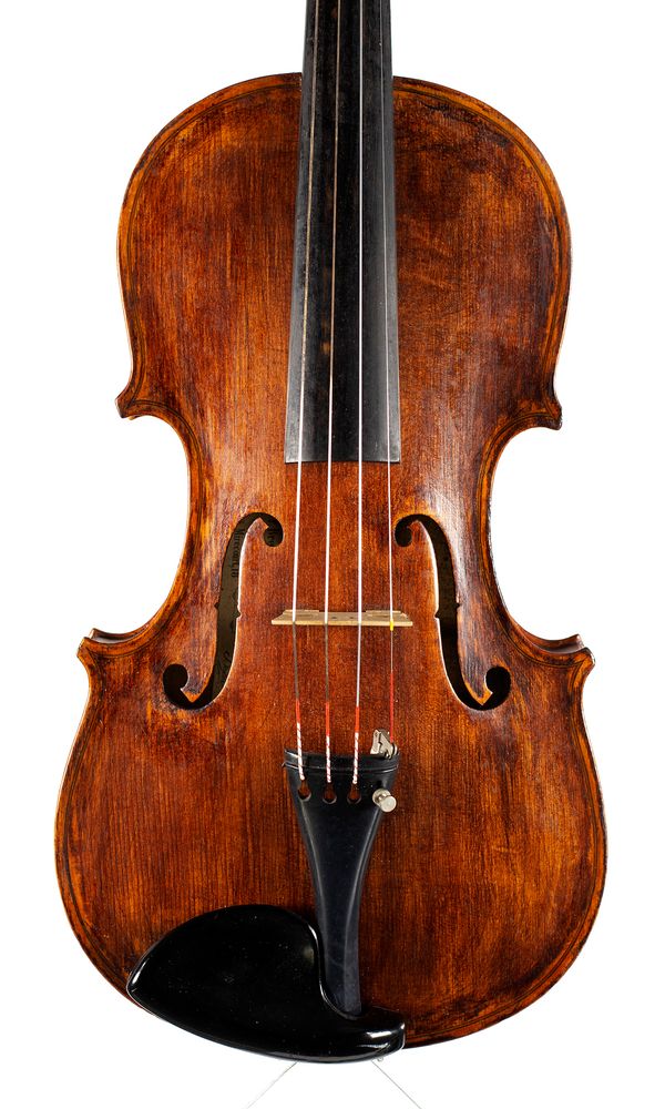 A violin, labelled F. Breton Brevete