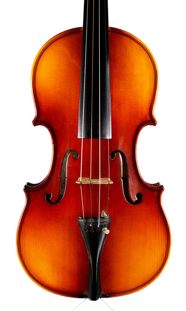 A violin, labelled Skylark Brand