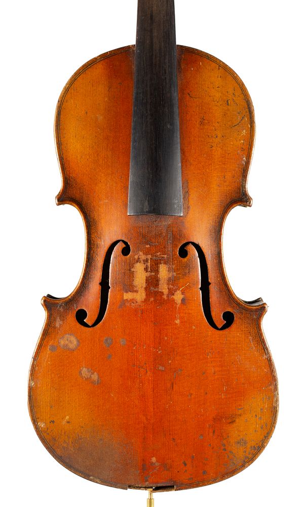 A three-quarter sized violin, unlabelled