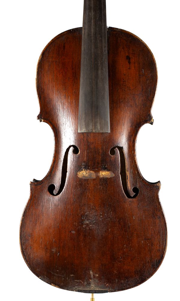 A violin, labelled Celestin Falerio [?]